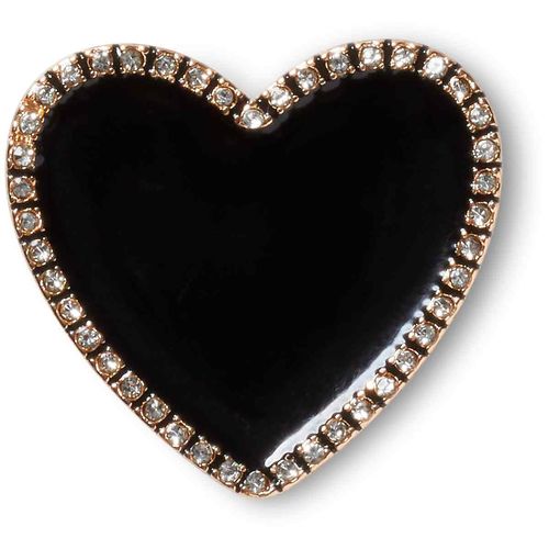Jibbitz™ Black Heart with Gold Outline