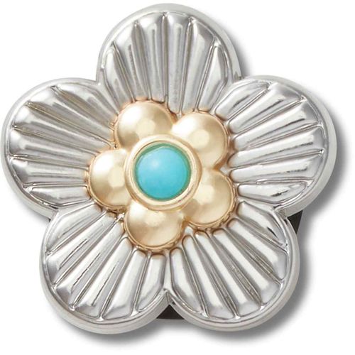 Jibbitz™ Silver Turquoise Flower